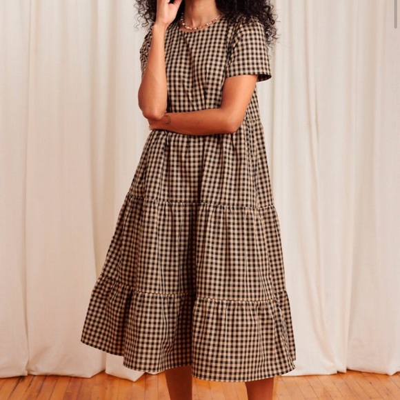 Tradlands Dresses & Skirts - Tradlands Chalet Tiered Dress, Coffee Gingham